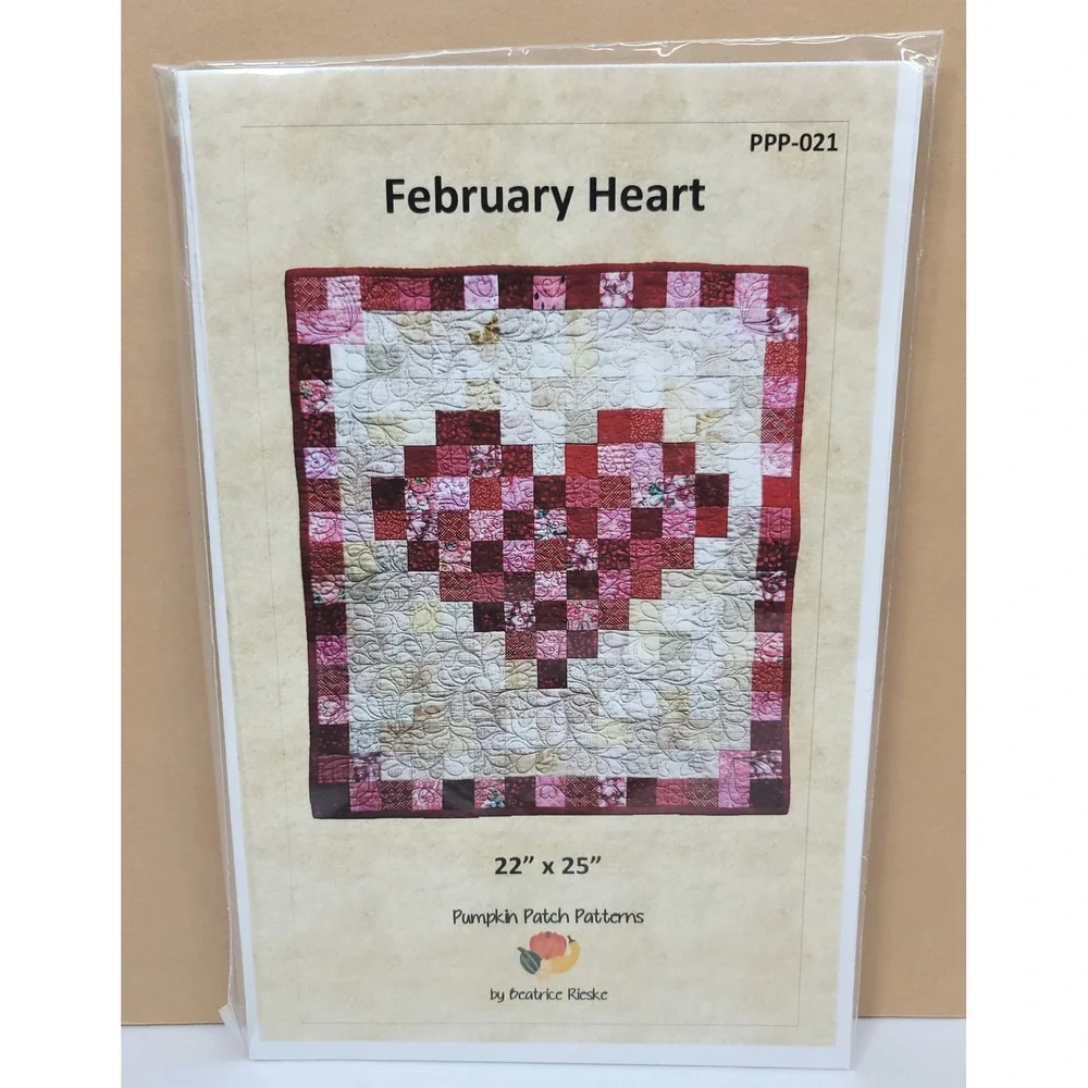 Pumpkin‎ Patch Patterns February Heart Quilt Pattern Beatrice Rieske PPP-021 New